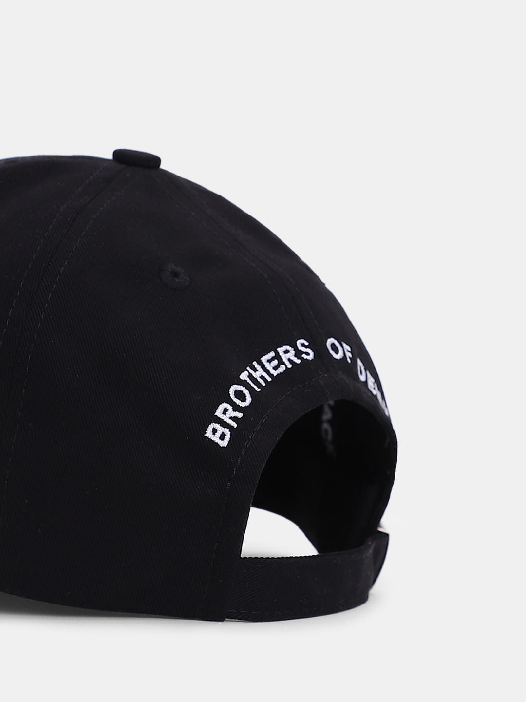 Black Embroidered Logo Baseball Cap