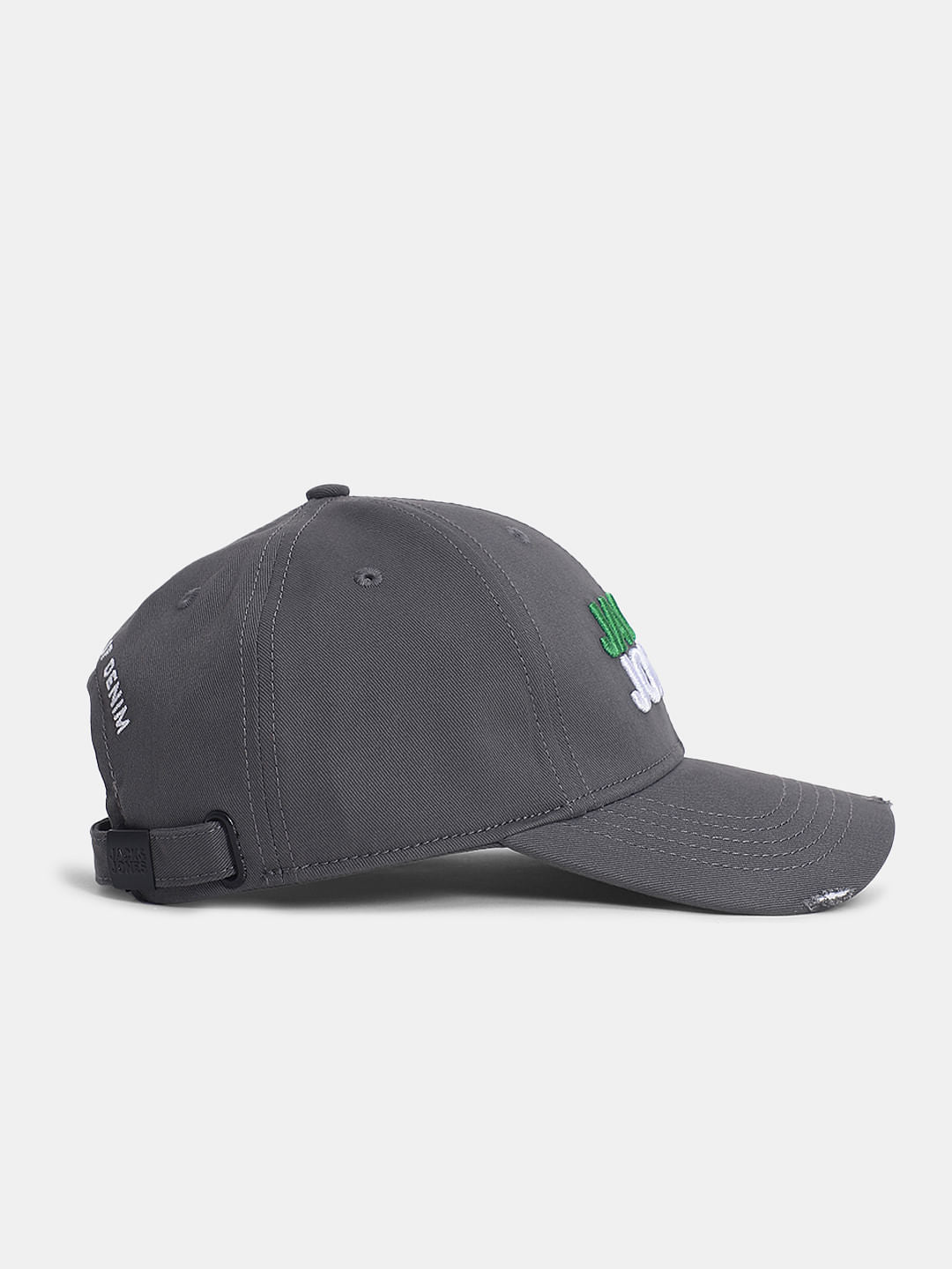 Grey Logo Print Baseball Cap