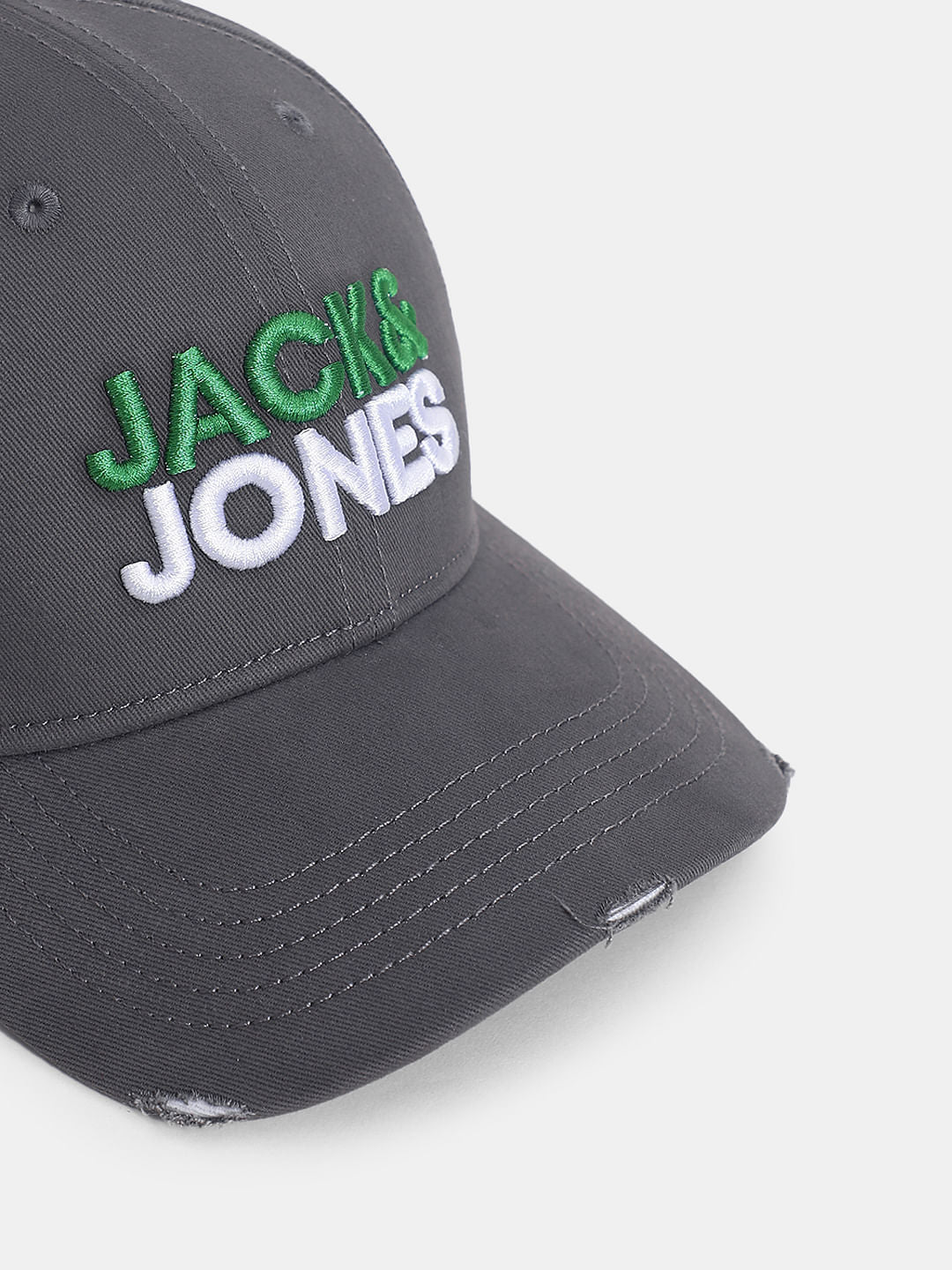 Grey Logo Print Baseball Cap