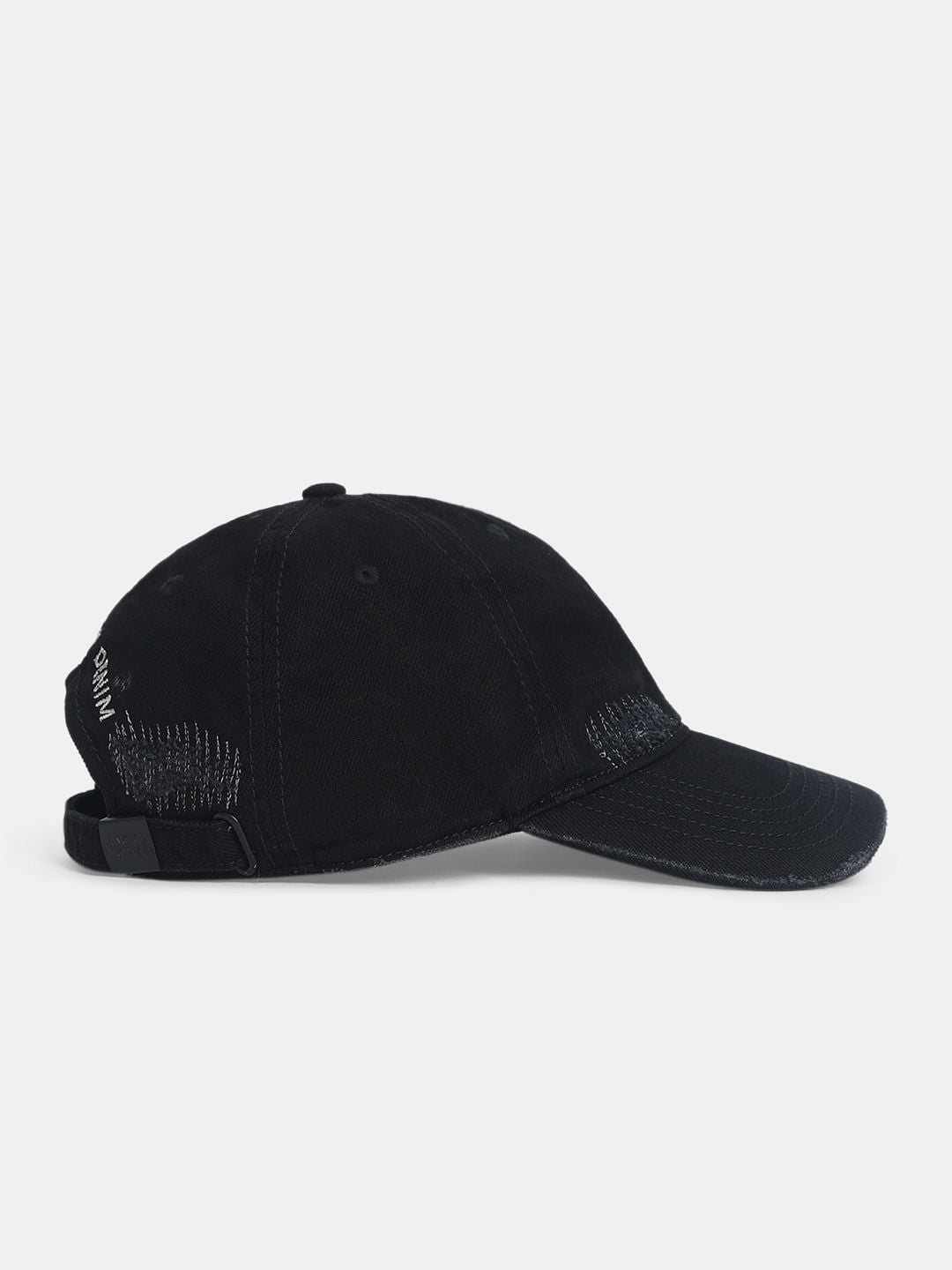 Black Ripped Denim Cap