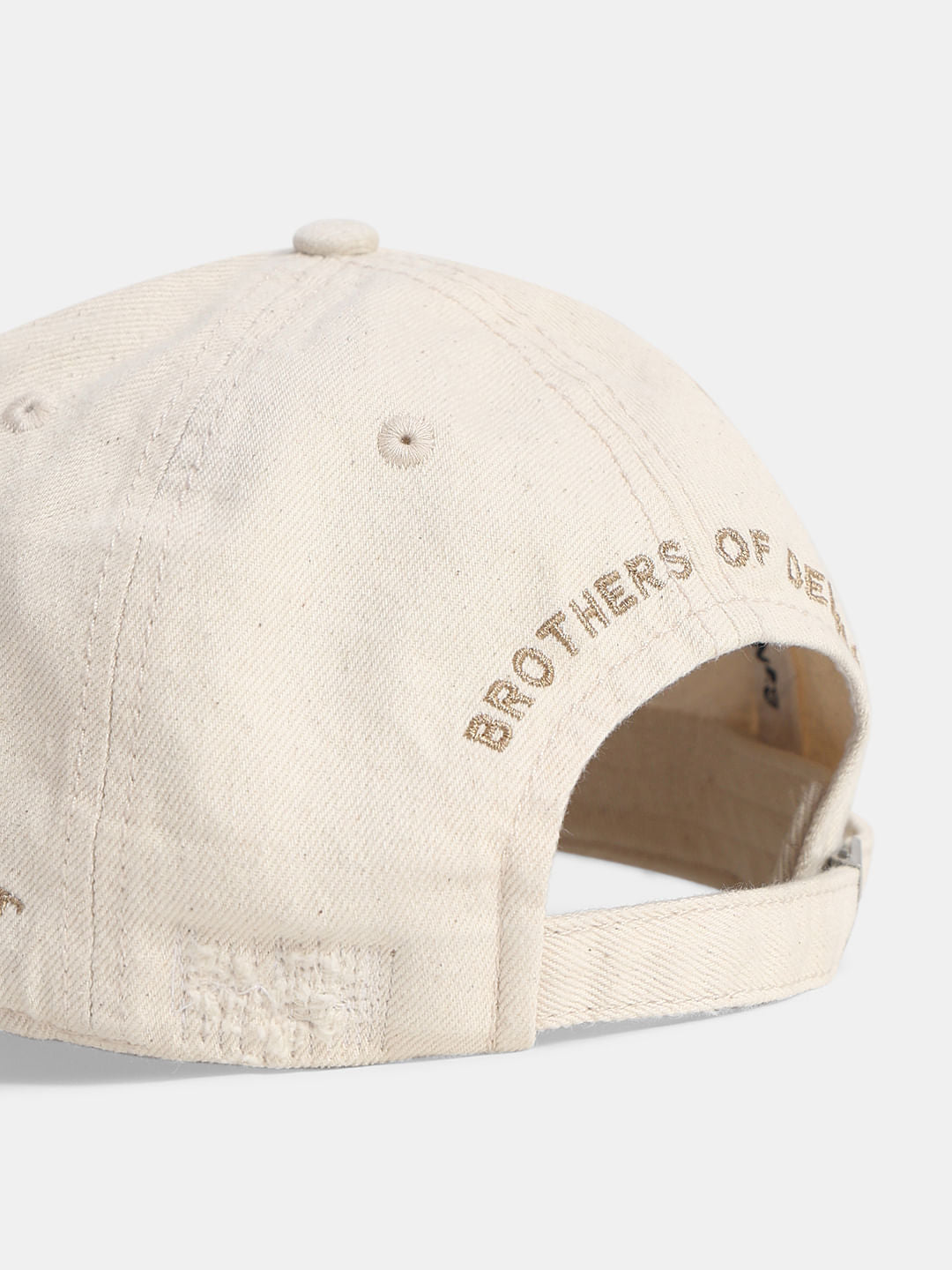 Ecru Ripped Denim Cap