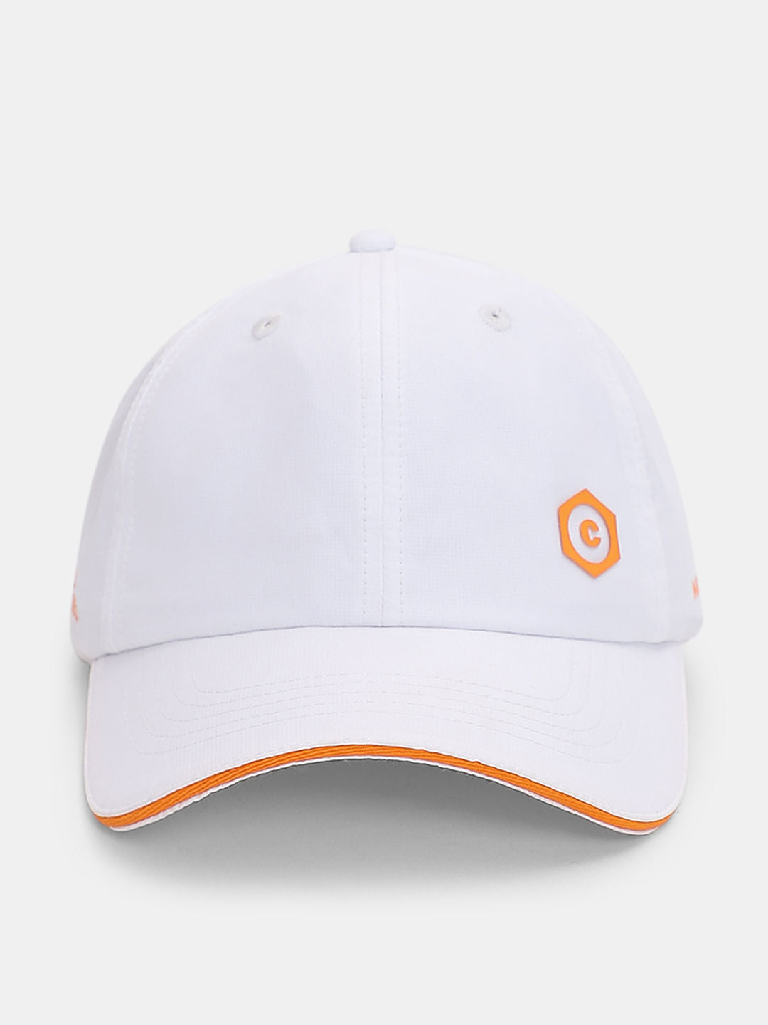 White Logo Print Cap