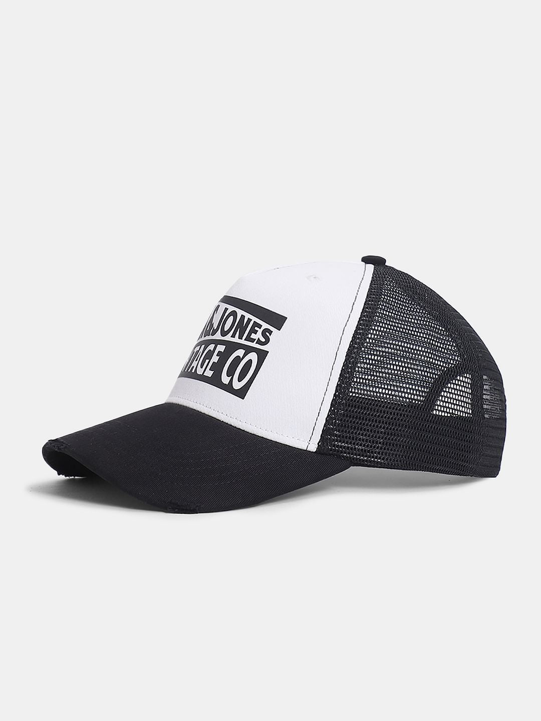 Black Colourblocked Mesh Trucker Cap