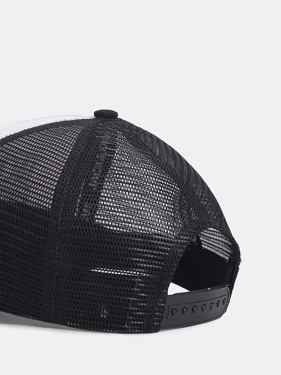 Black Colourblocked Mesh Trucker Cap