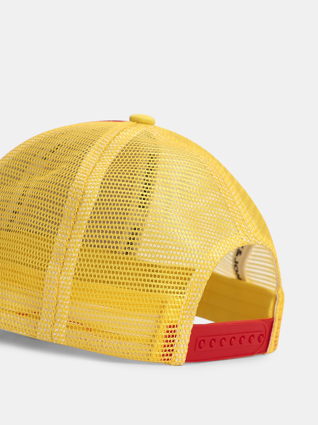 Red Mesh Colourblocked Trucker Cap