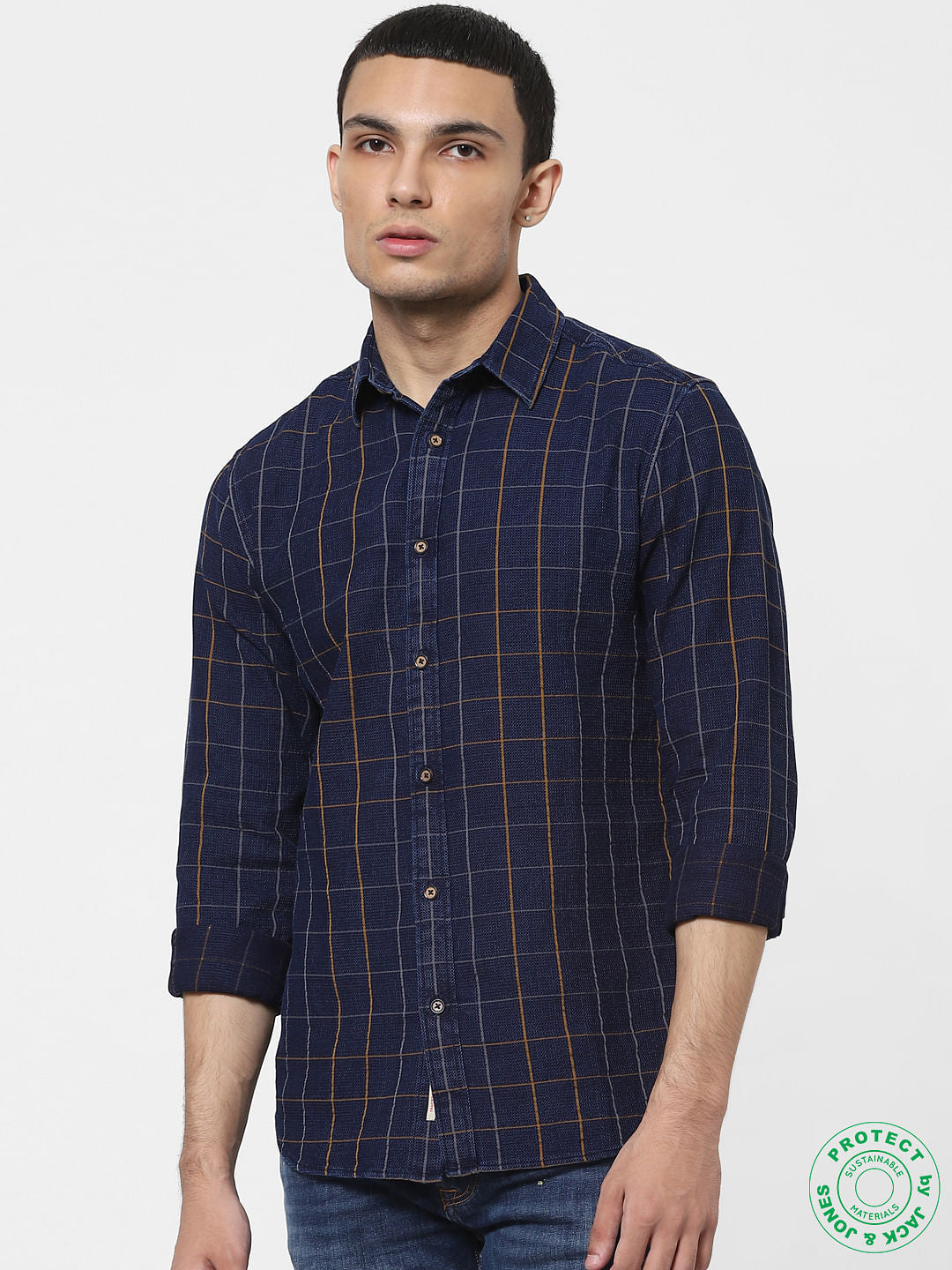 Blue Check Full Sleeves Shirt