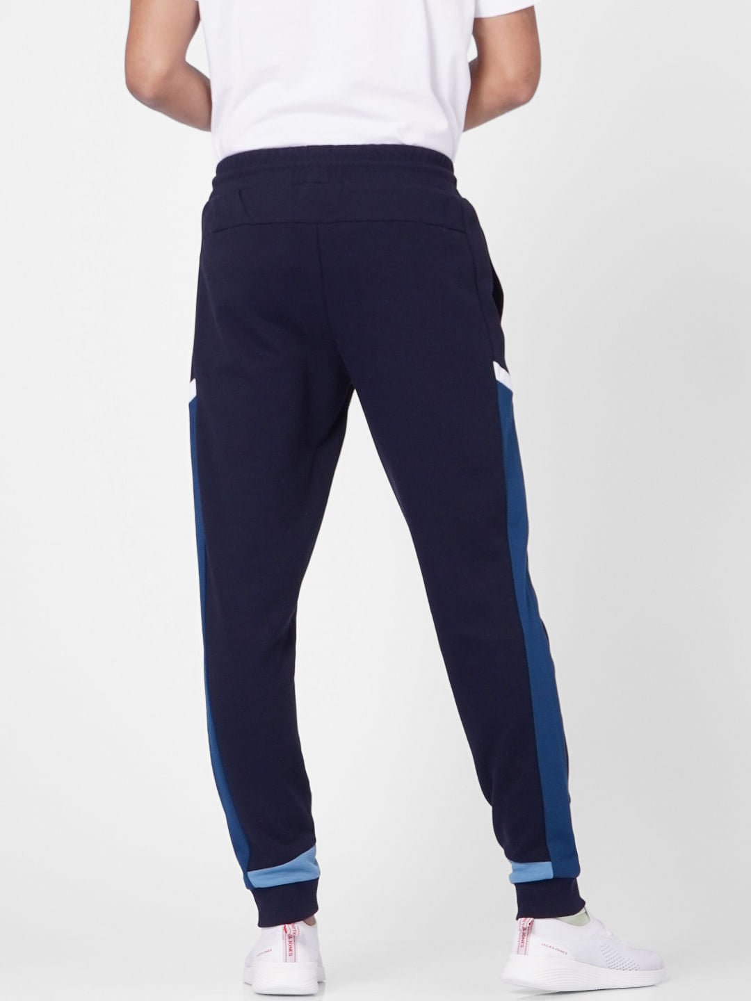 Blue Colourblocked Sweatpants