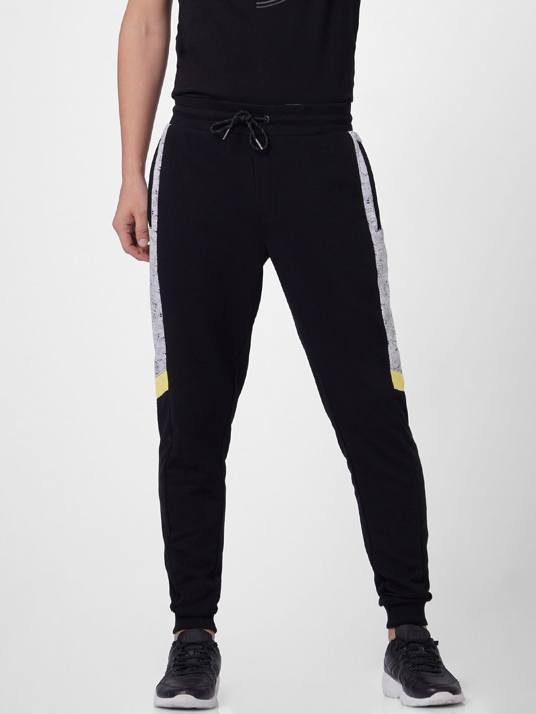 Black Tape Detail Sweatpants