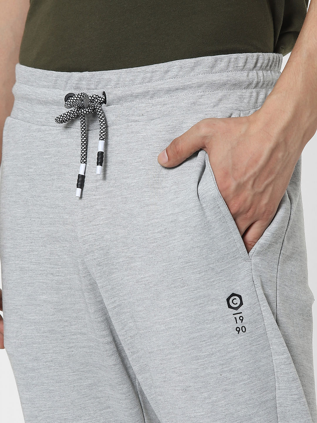 Grey Mid Rise Sweatpants