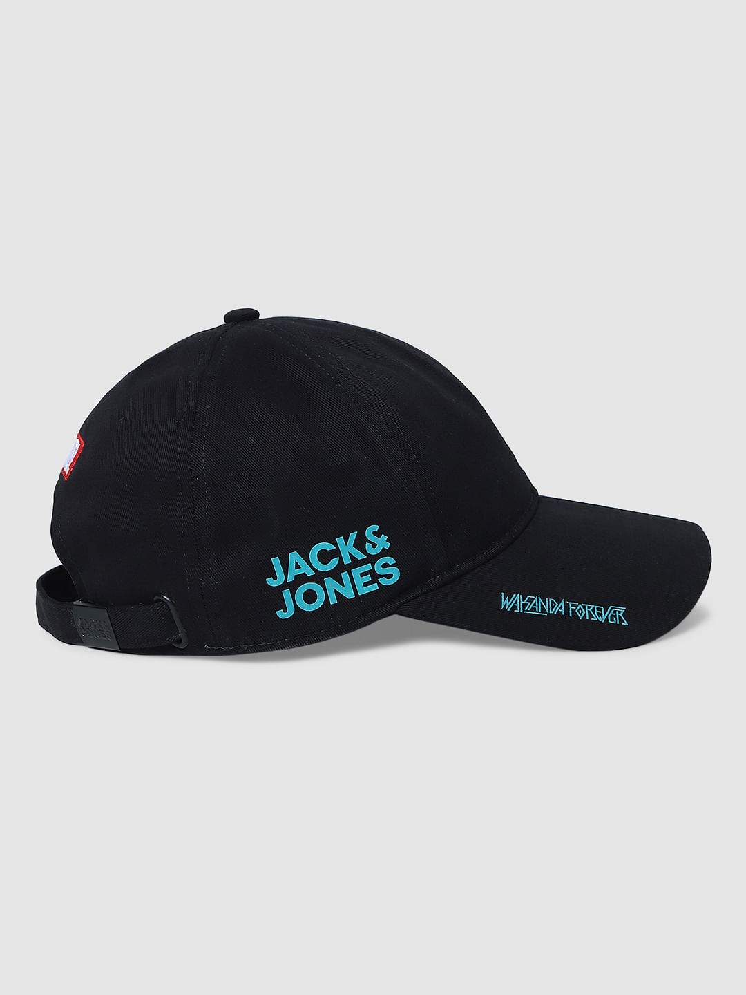 JACK&JONES X BLACK PANTHER X Black Panther Black Colourblocked Printed Cap