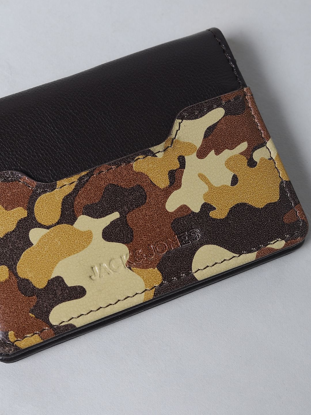 Brown Camo Print Card Holder