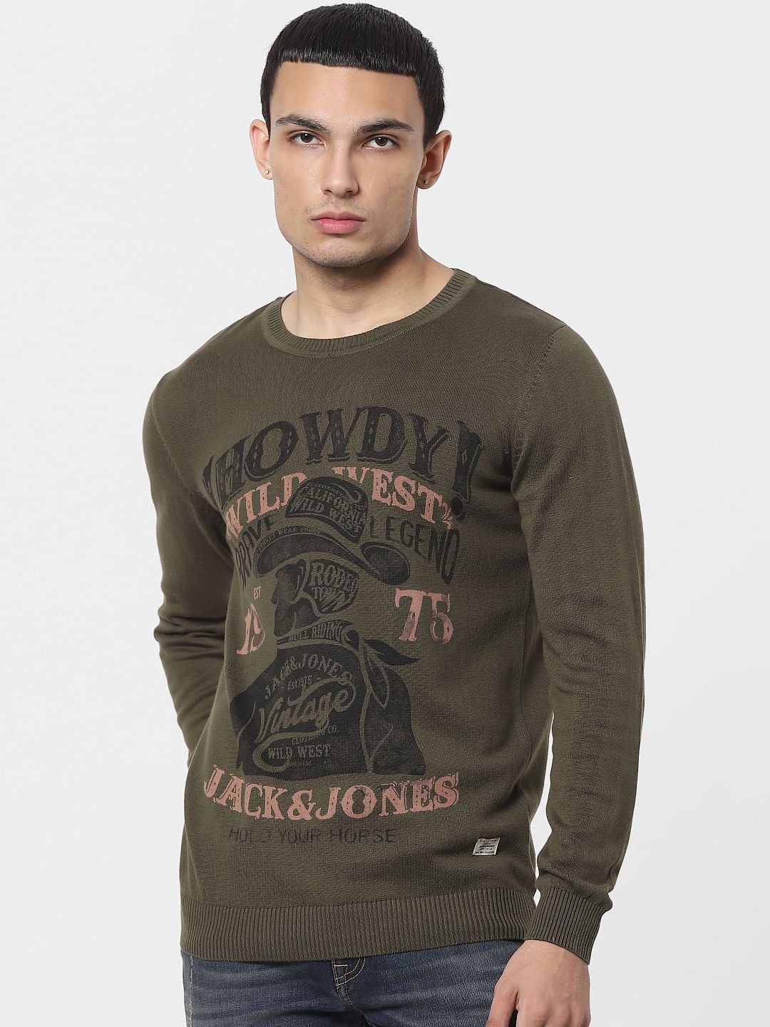 Green Graphic Print Pullover