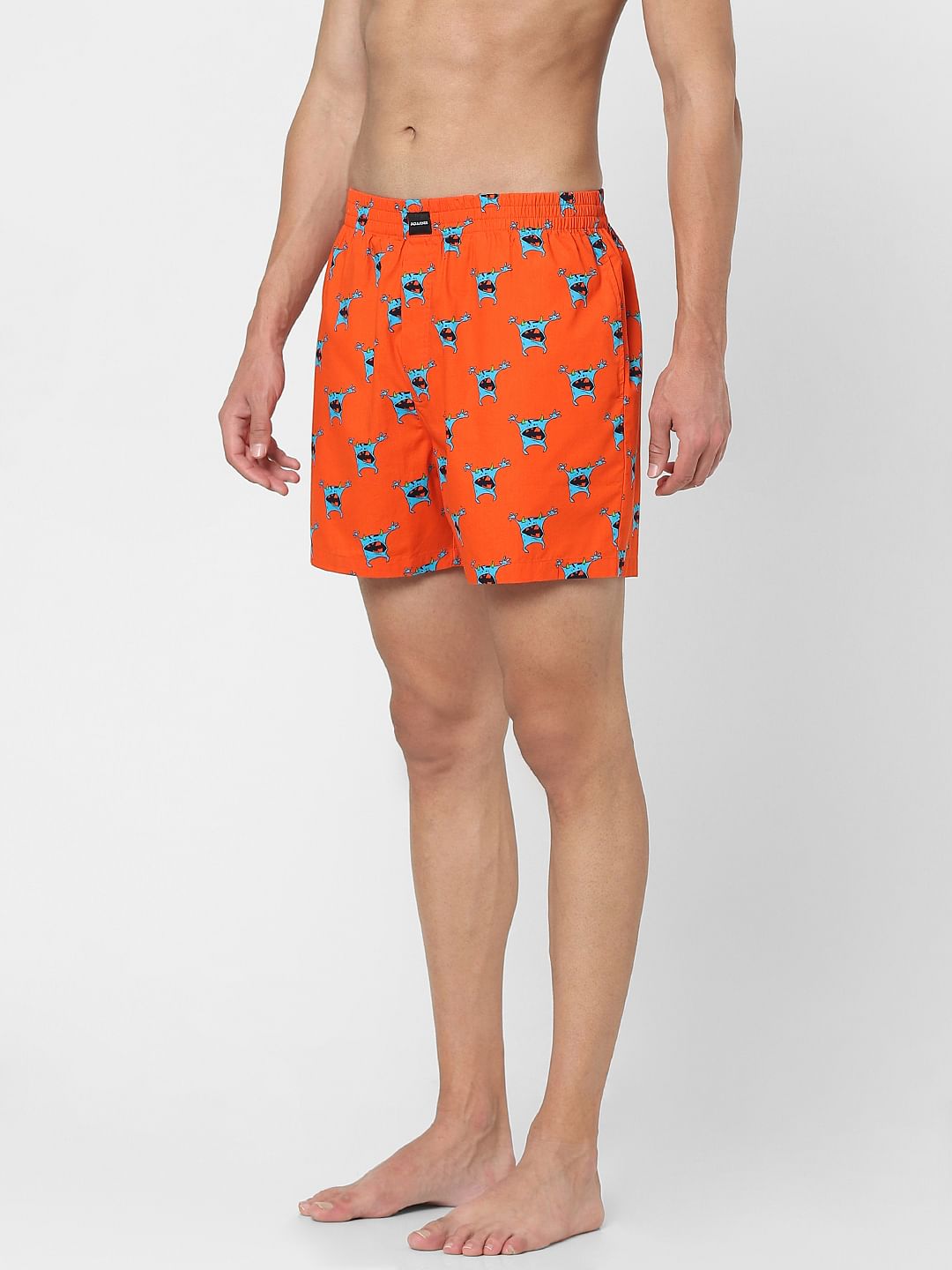 Orange Monster Print Boxers