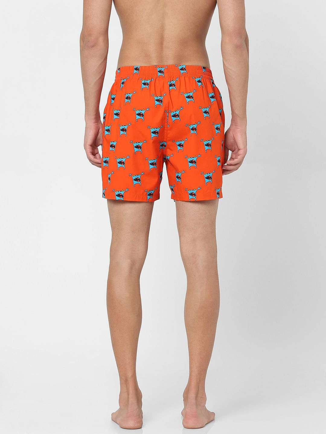 Orange Monster Print Boxers