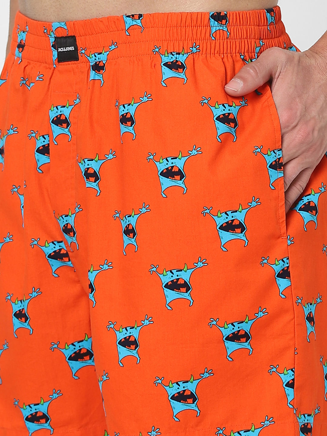 Orange Monster Print Boxers