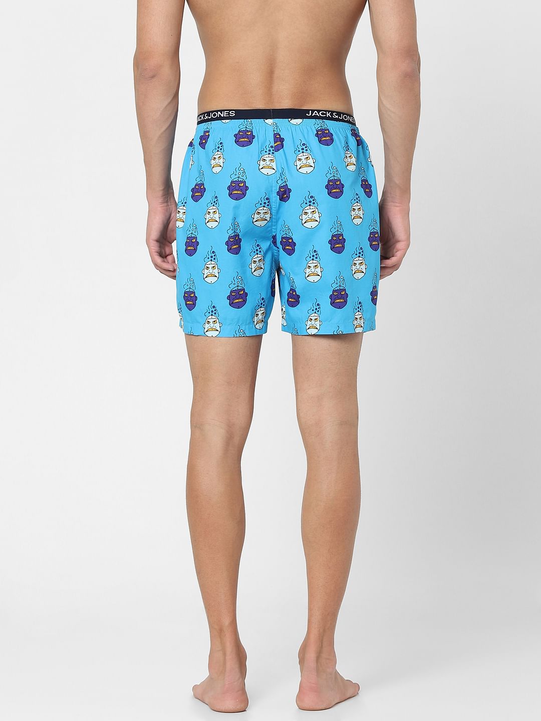 Blue Graphic Print Boxers