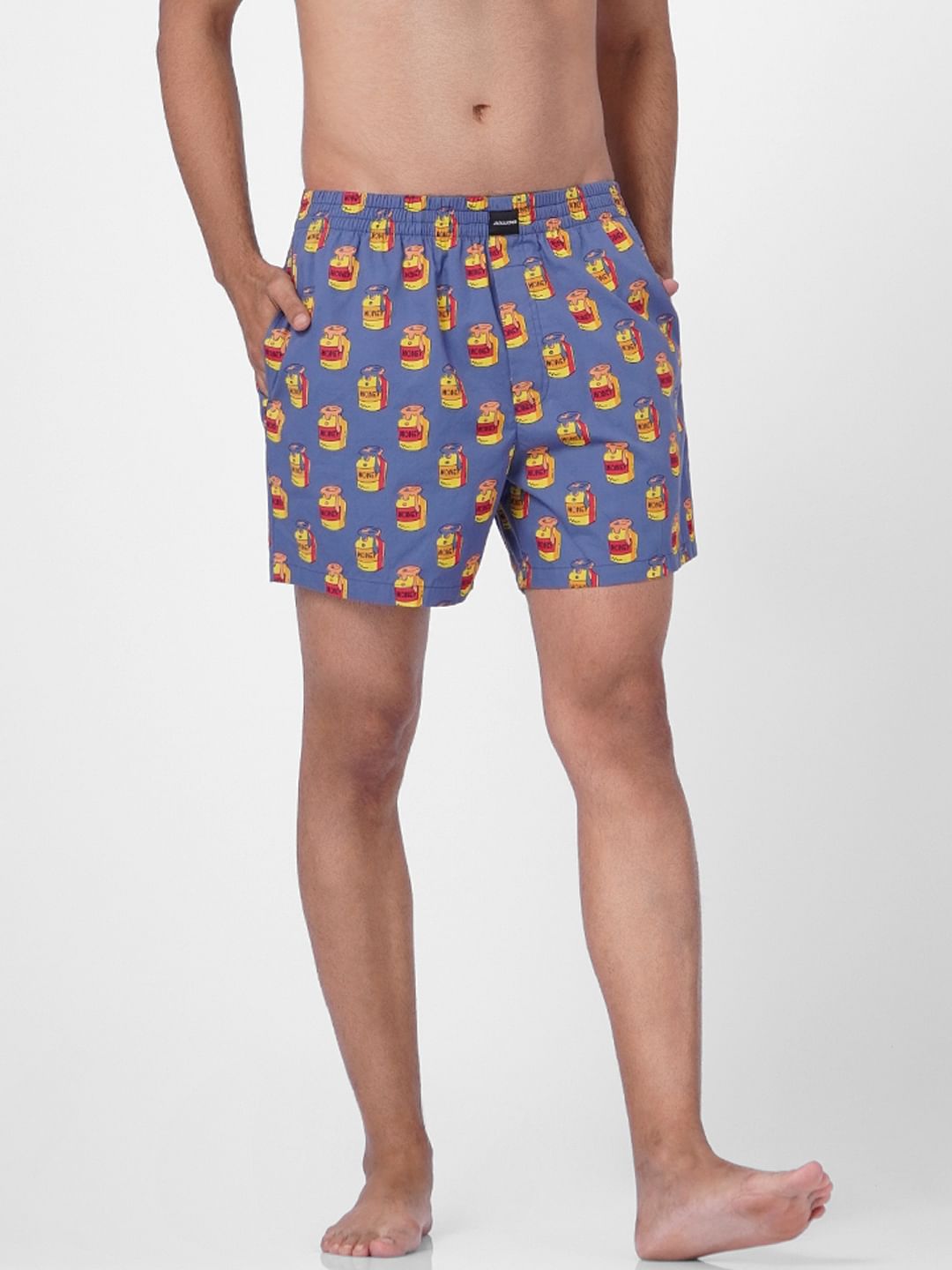 Blue Honey Jar Print Boxers