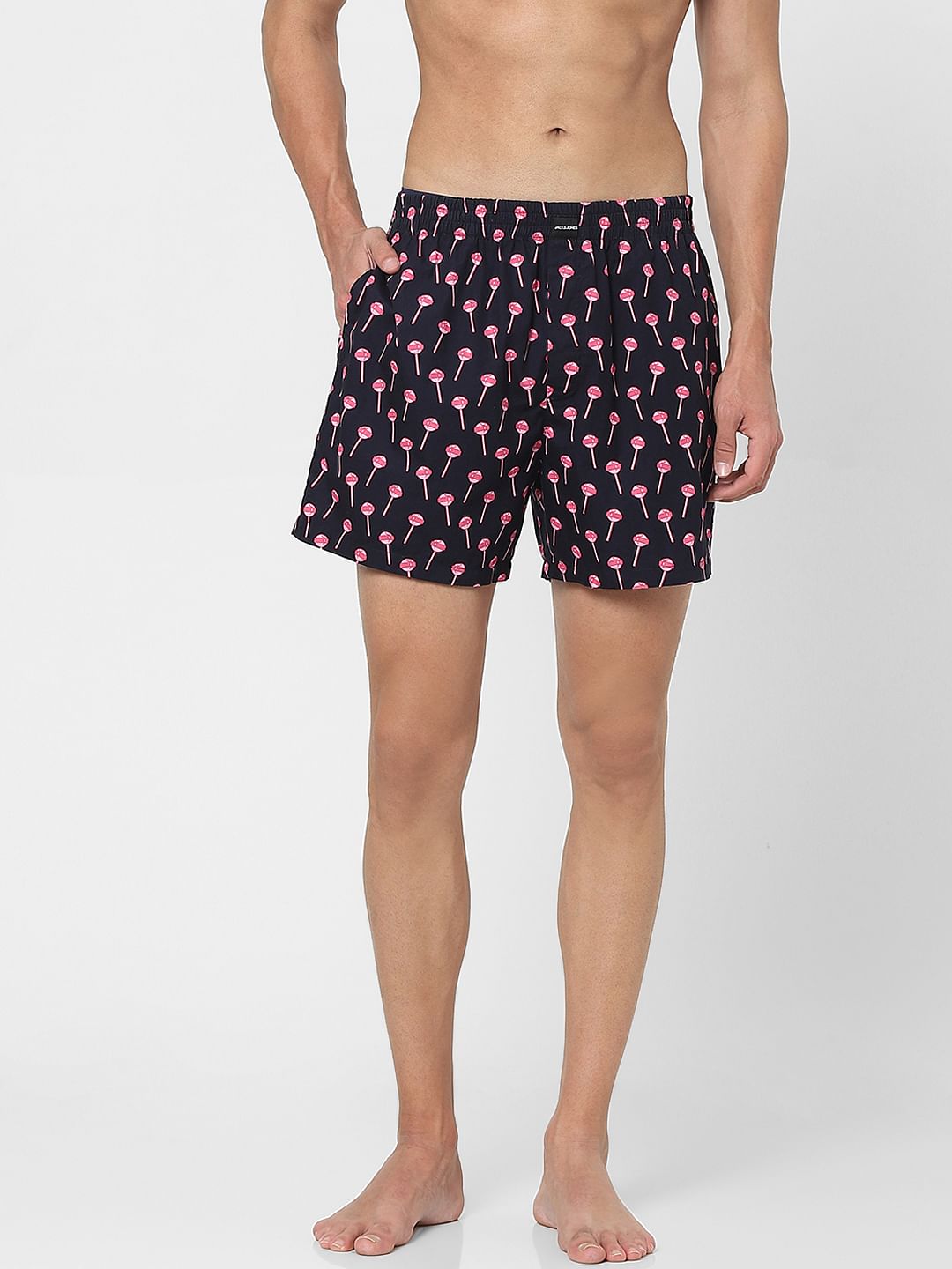 Black Lollypop Print Boxers