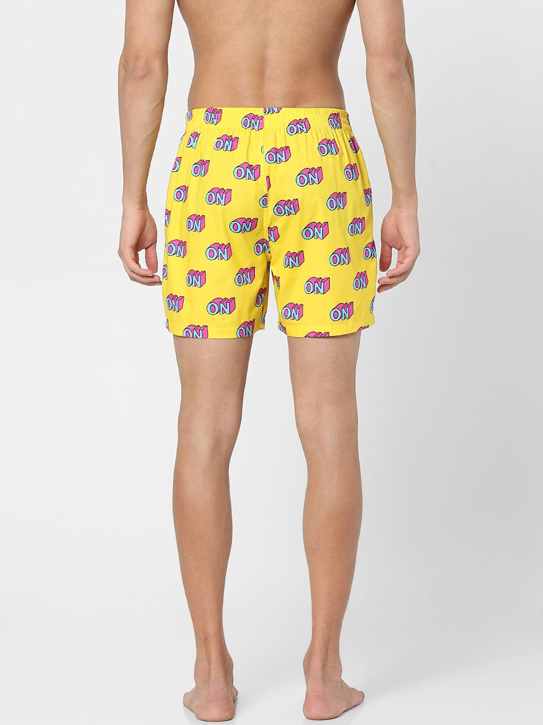 Yellow Graphic Print Boxers