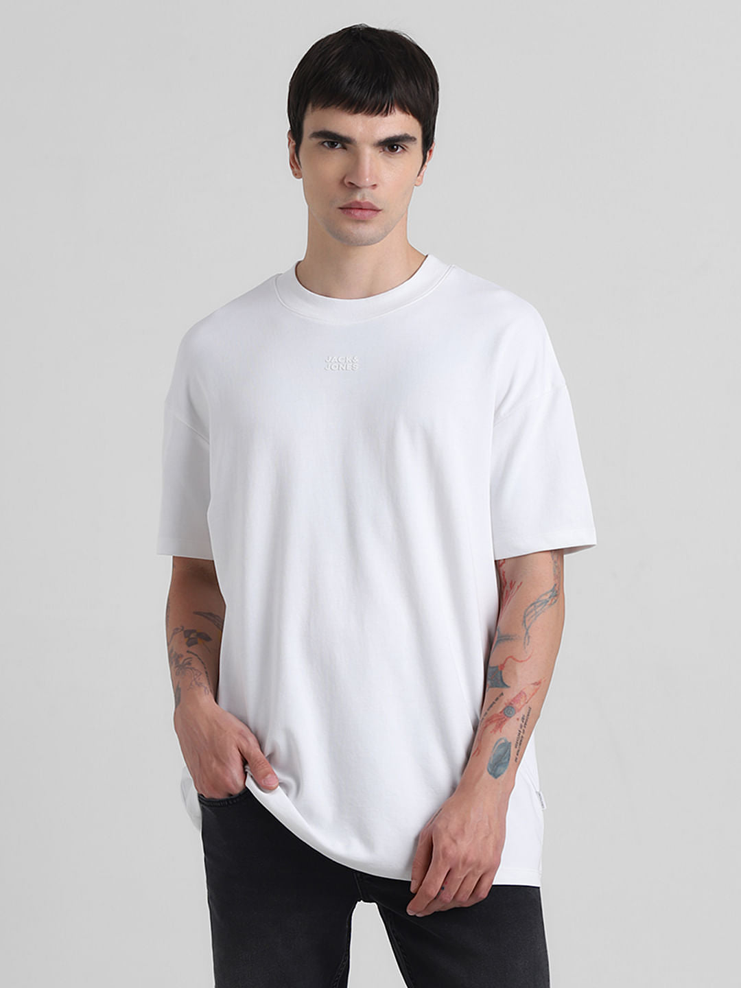 Knitted Crew Neck T-shirt - White