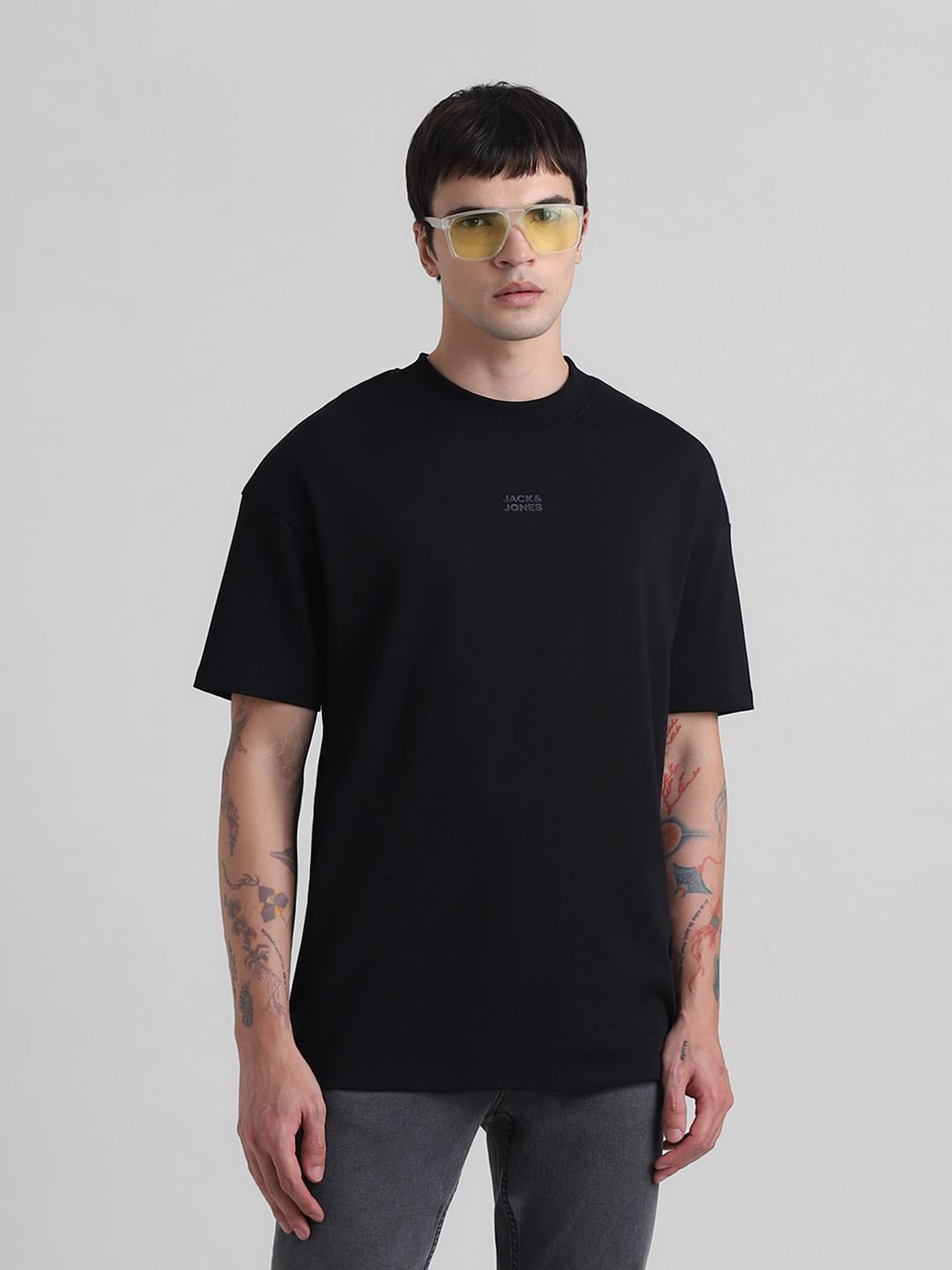 Knitted Crew Neck T-shirt - Black