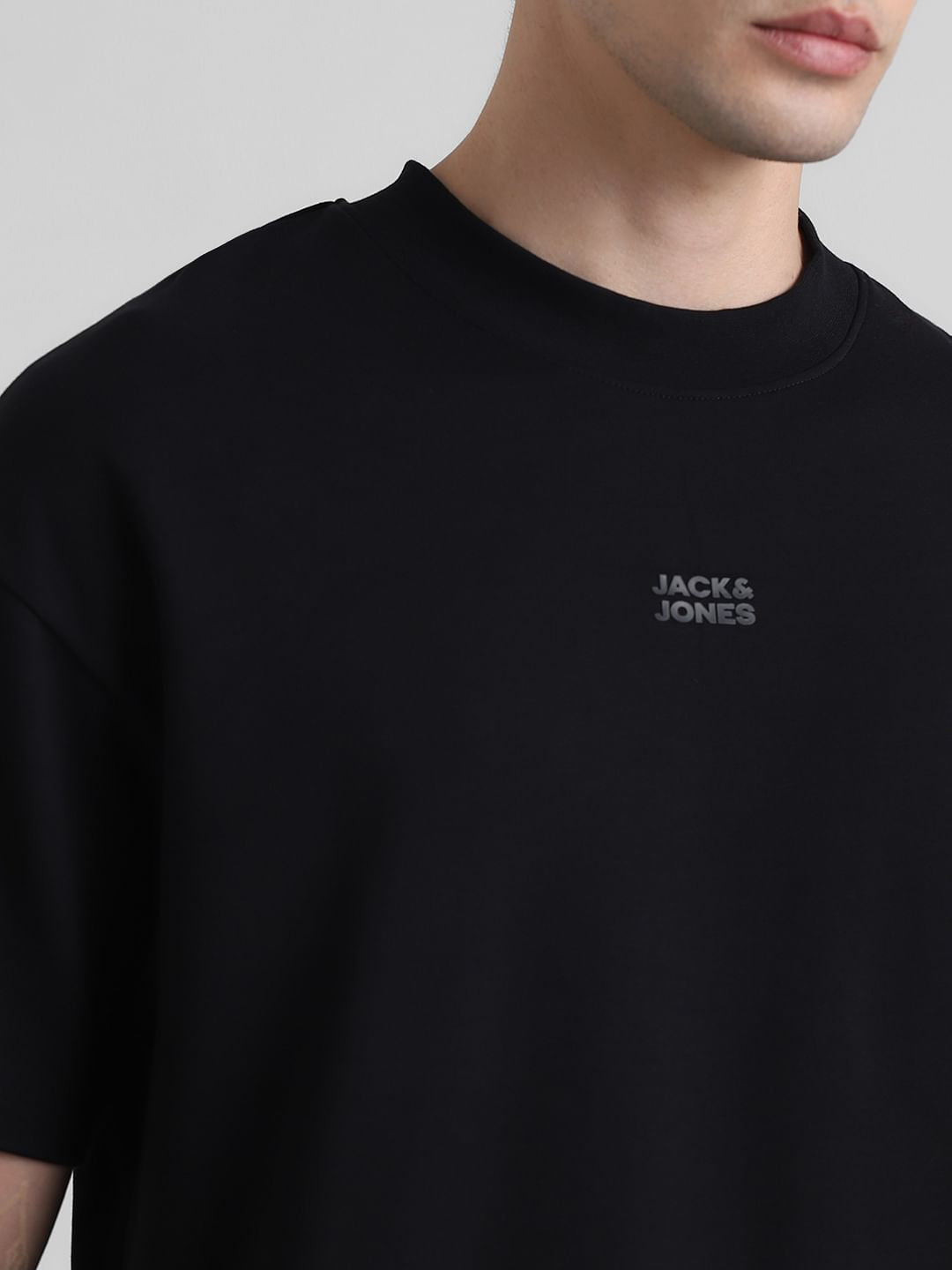 Knitted Crew Neck T-shirt - Black