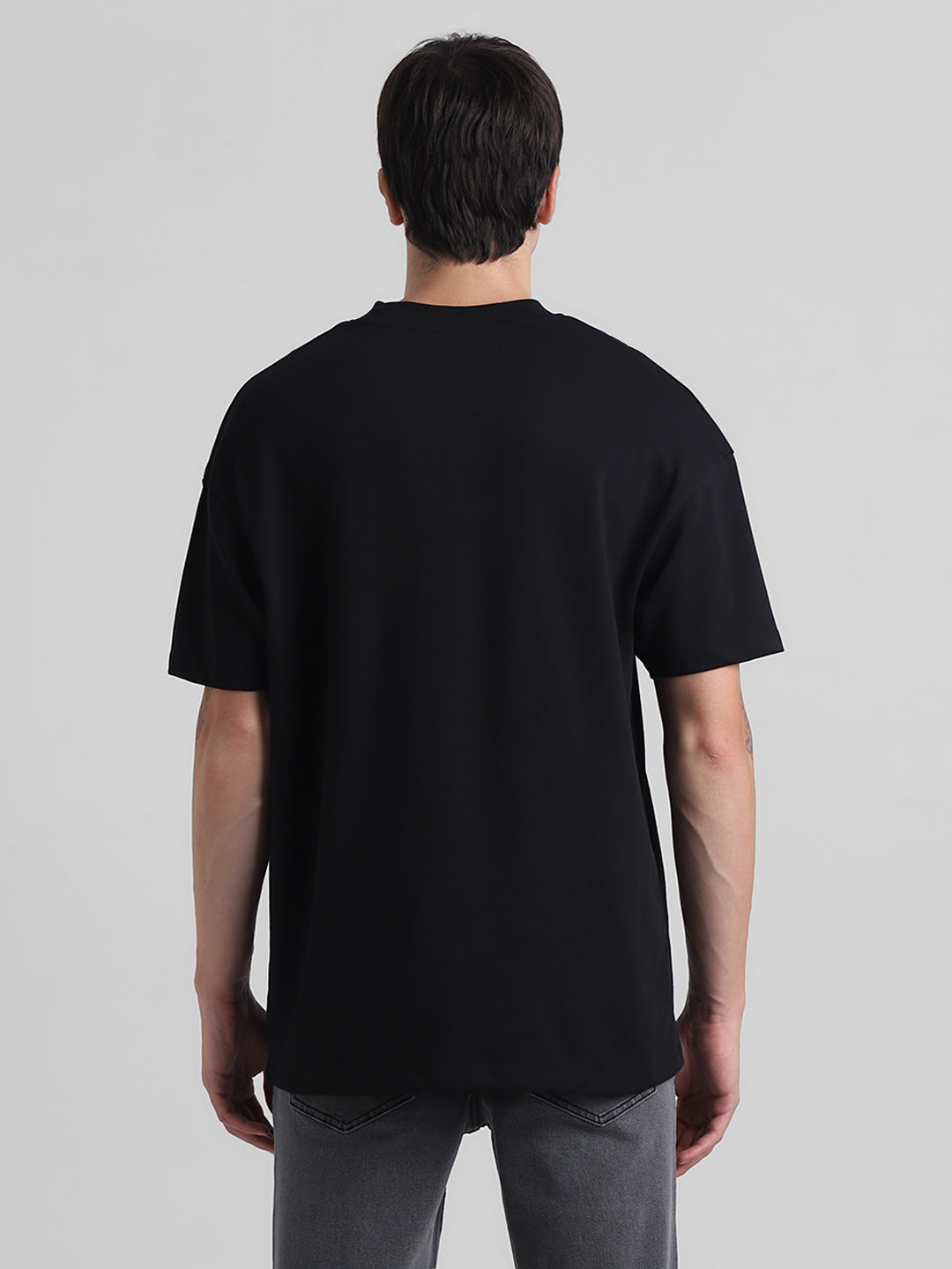 Knitted Crew Neck T-shirt - Black