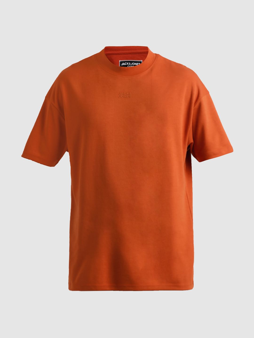 Knitted Crew Neck T-shirt - Orange