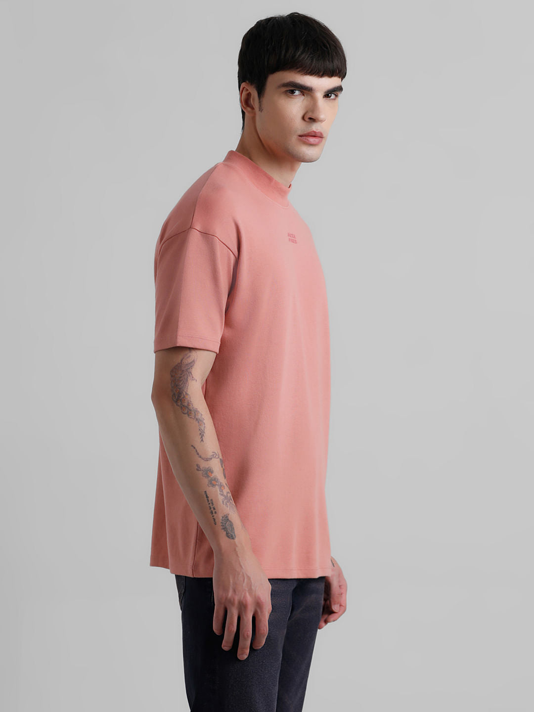 Pink Logo Print Oversized T-shirt