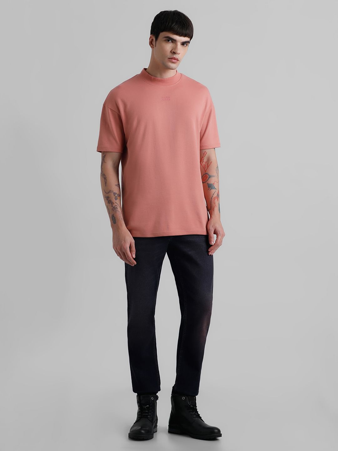 Pink Logo Print Oversized T-shirt