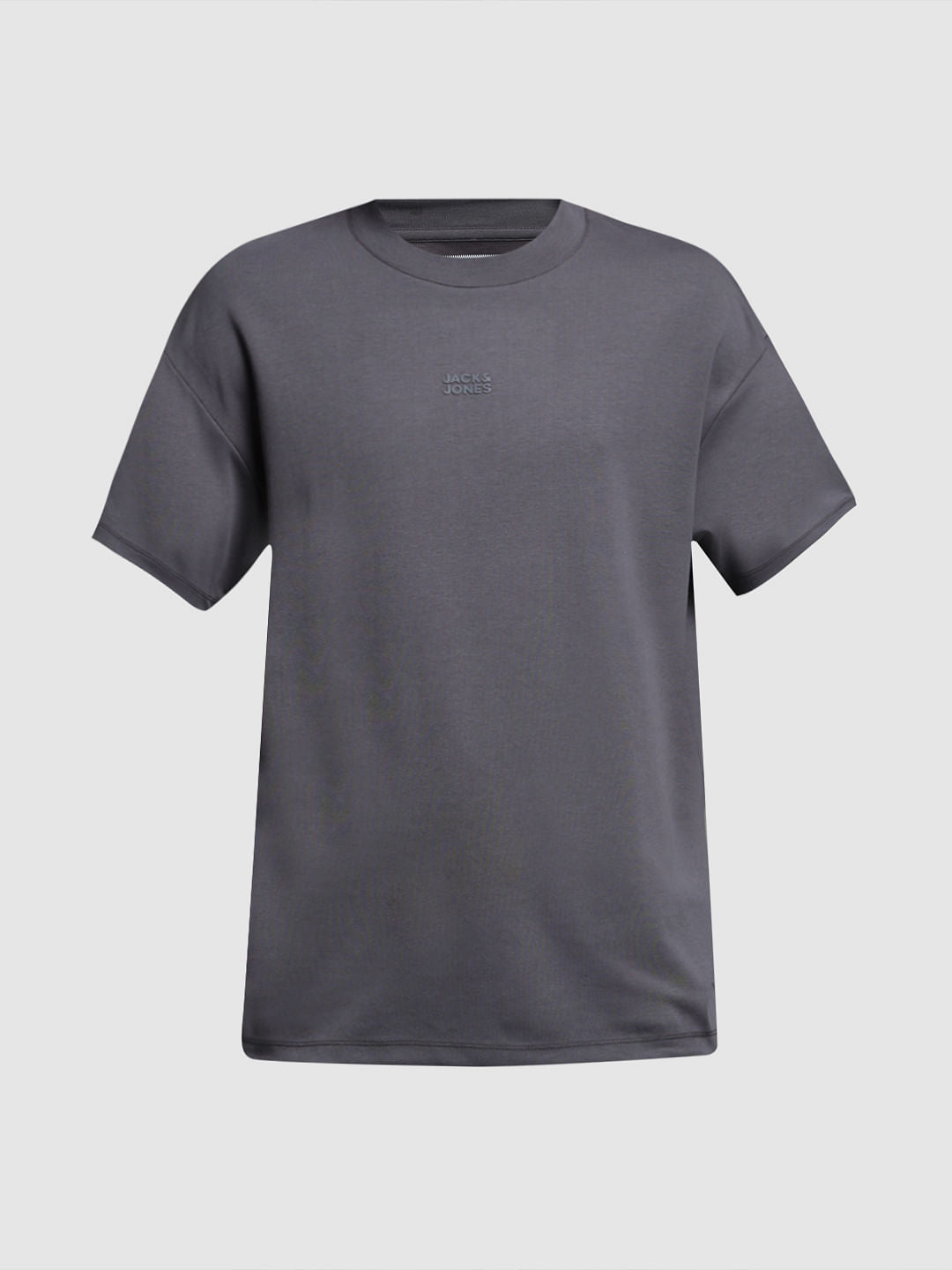 Knitted Crew Neck T-shirt - Grey