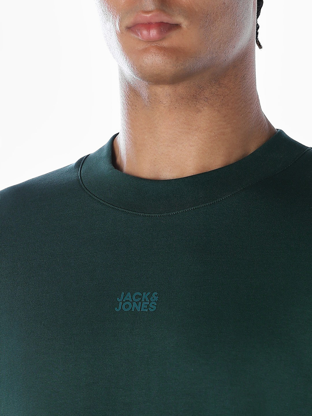 Logo Text Oversized Knit T-shirt - Dark Green