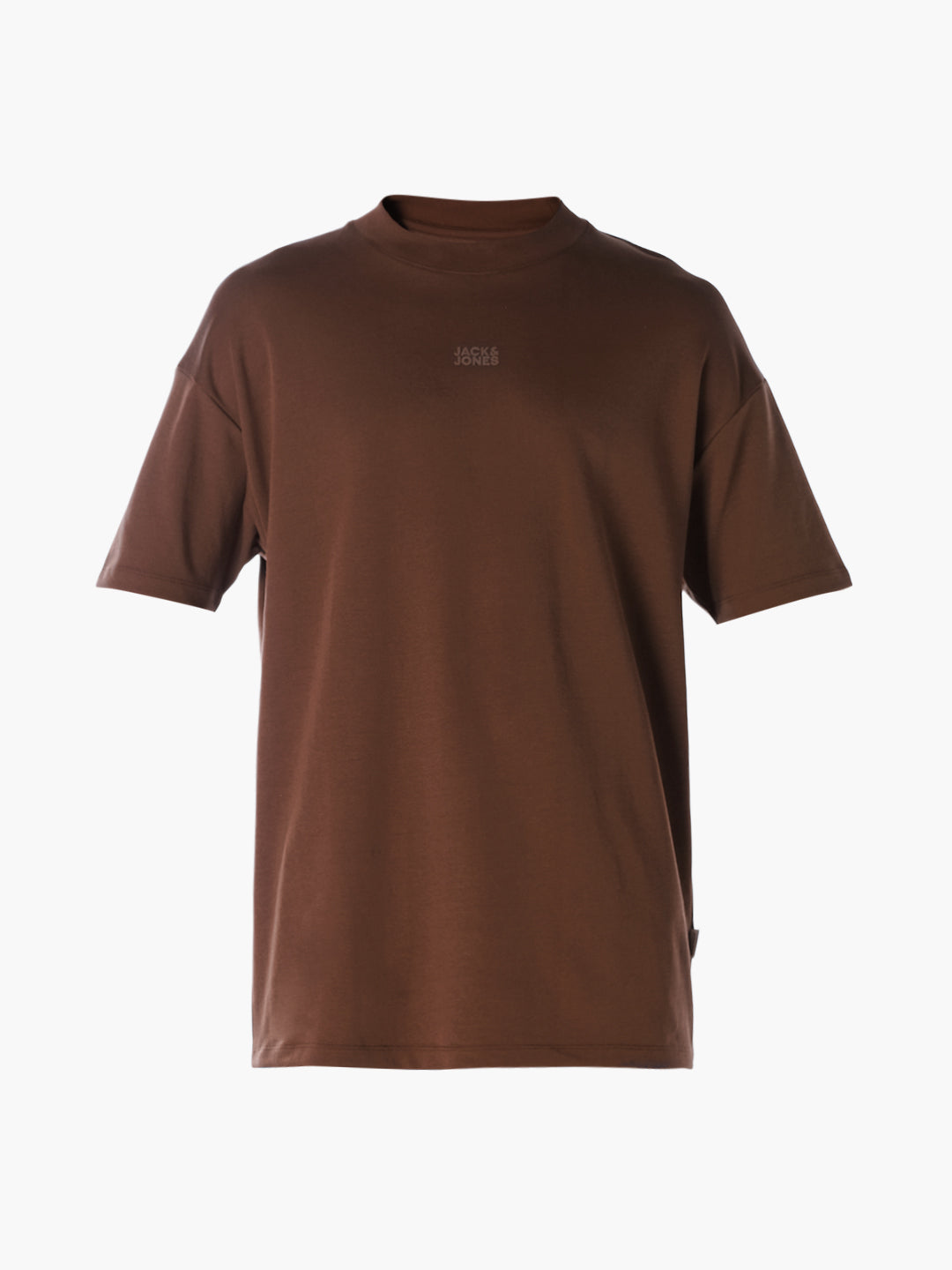 Logo Text Oversized Knit T-shirt - Dark Brown