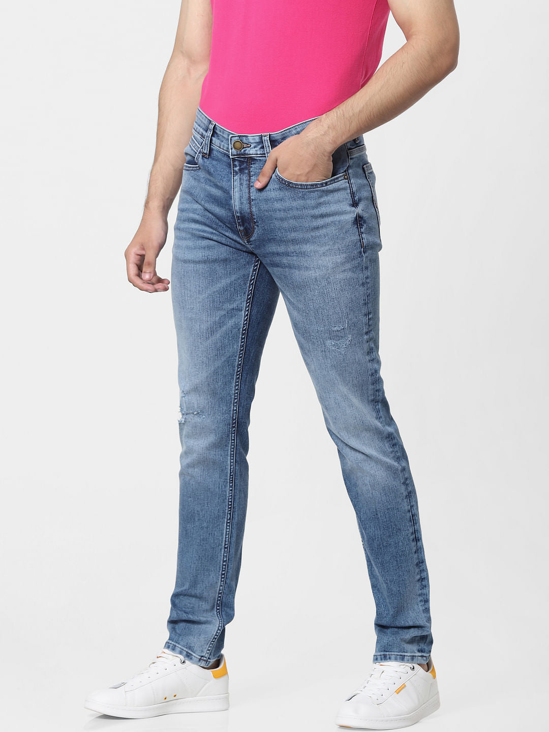 Blue Low Rise Glenn Slim Jeans