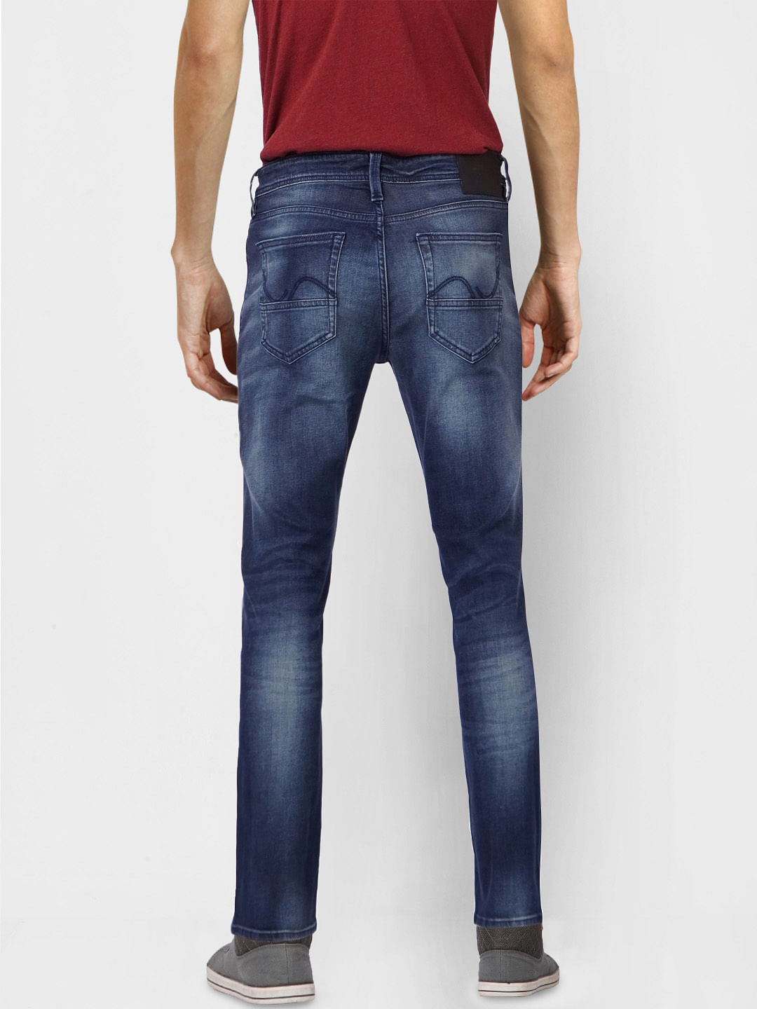 Blue Mid Rise Clark Regular Fit Jeans