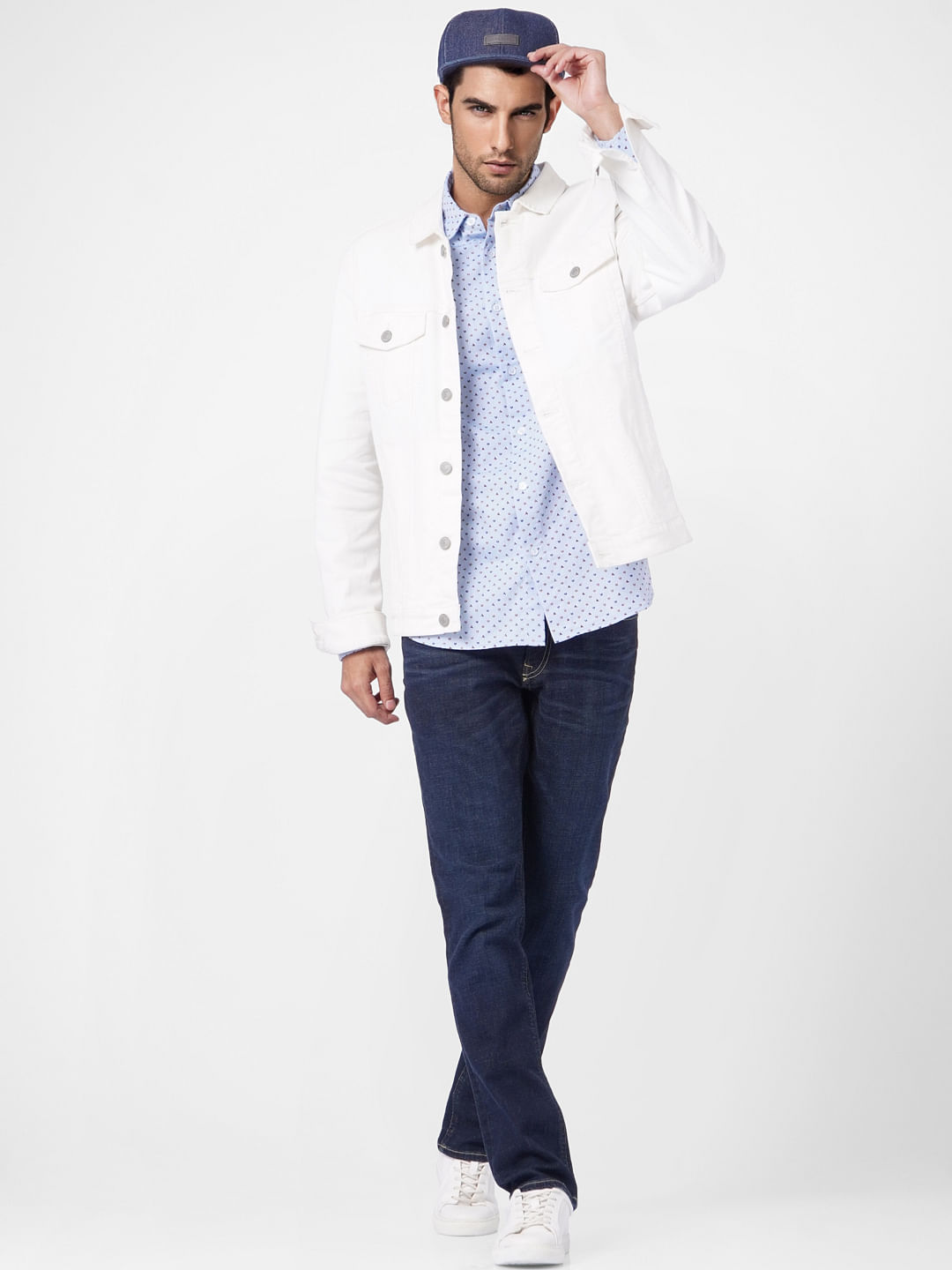 Blue Mid Rise Clark Regular Fit Jeans