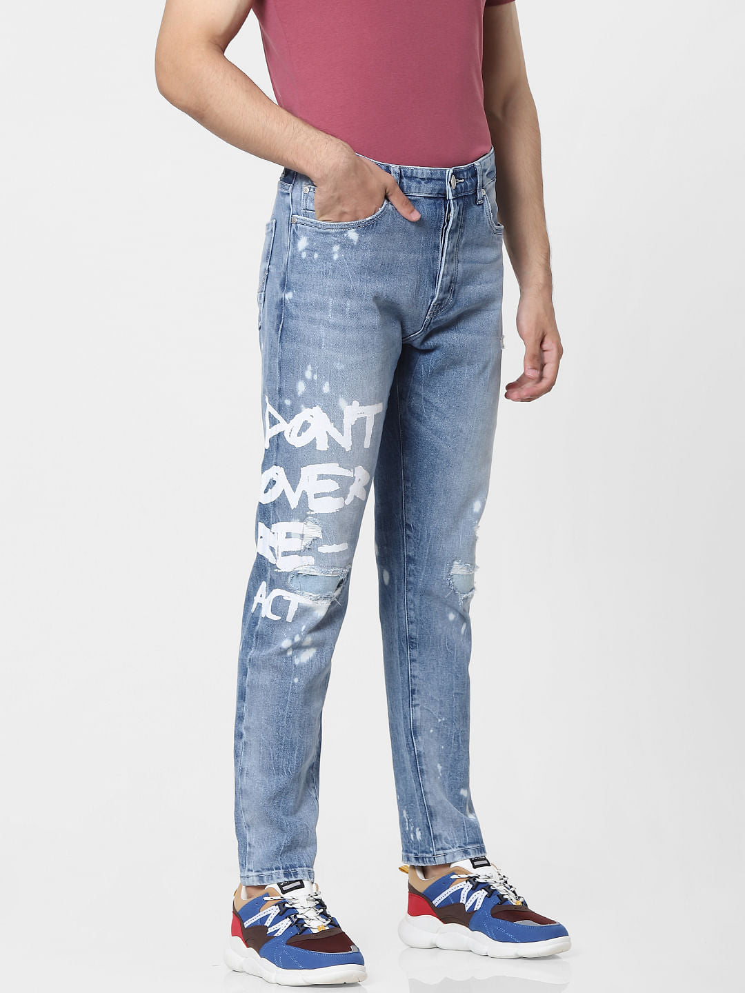 Blue Mid Rise Erik Anti Fit Jeans