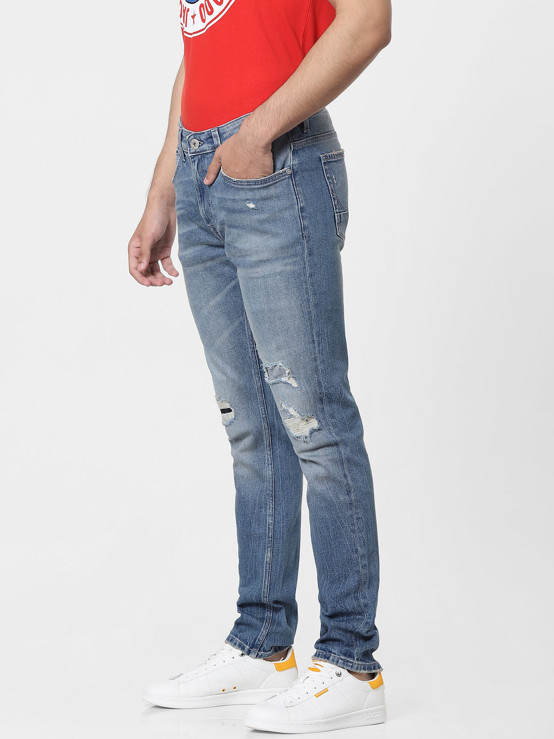 Blue Low Rise Glenn Slim Jeans