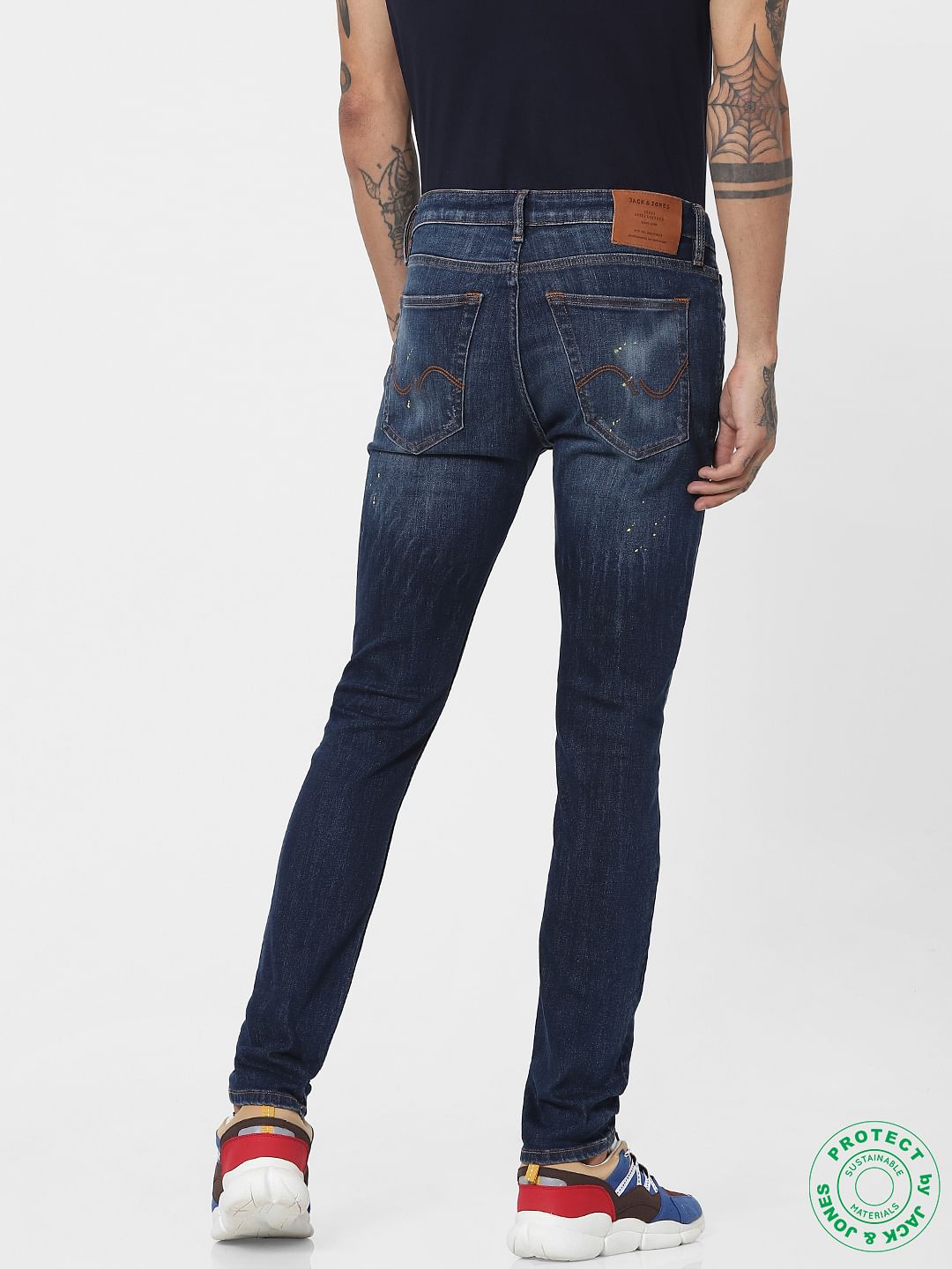 Blue Low Rise Ripped Liam Skinny Jeans