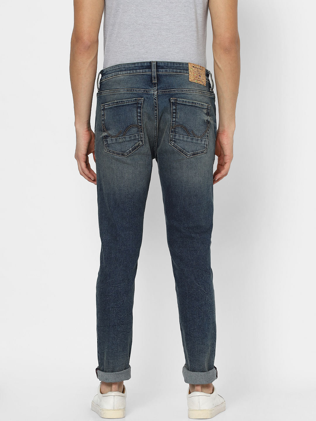 Blue Low Rise Liam Skinny Torn Jeans