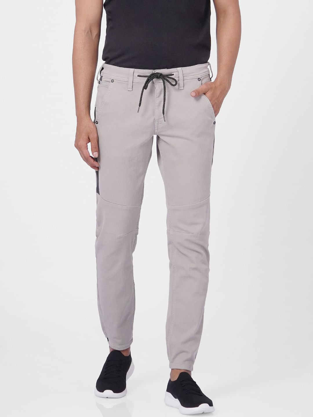 LIGHT GREY LOW RISE SIMON ANTI FIT JEANS