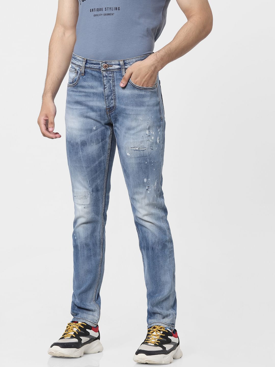 Blue Low Rise Glenn Slim Jeans
