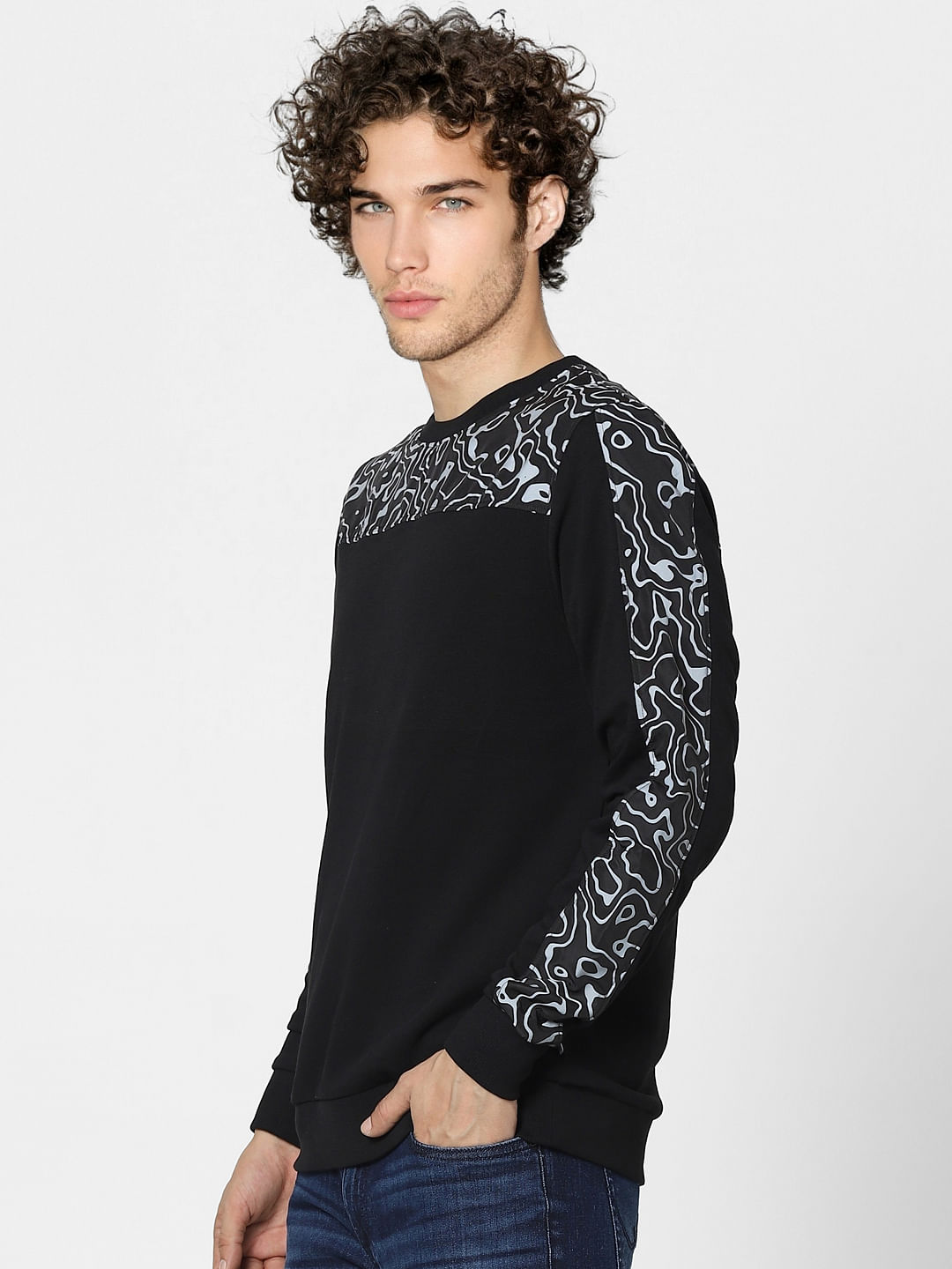 Black Printed Sweatshirt