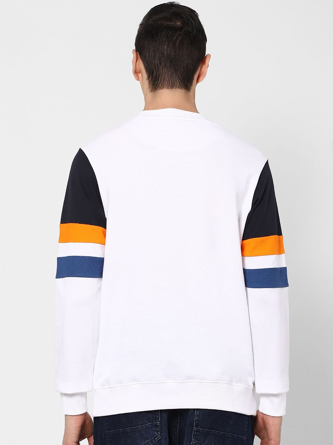 White Colourblocked Sweatshirt