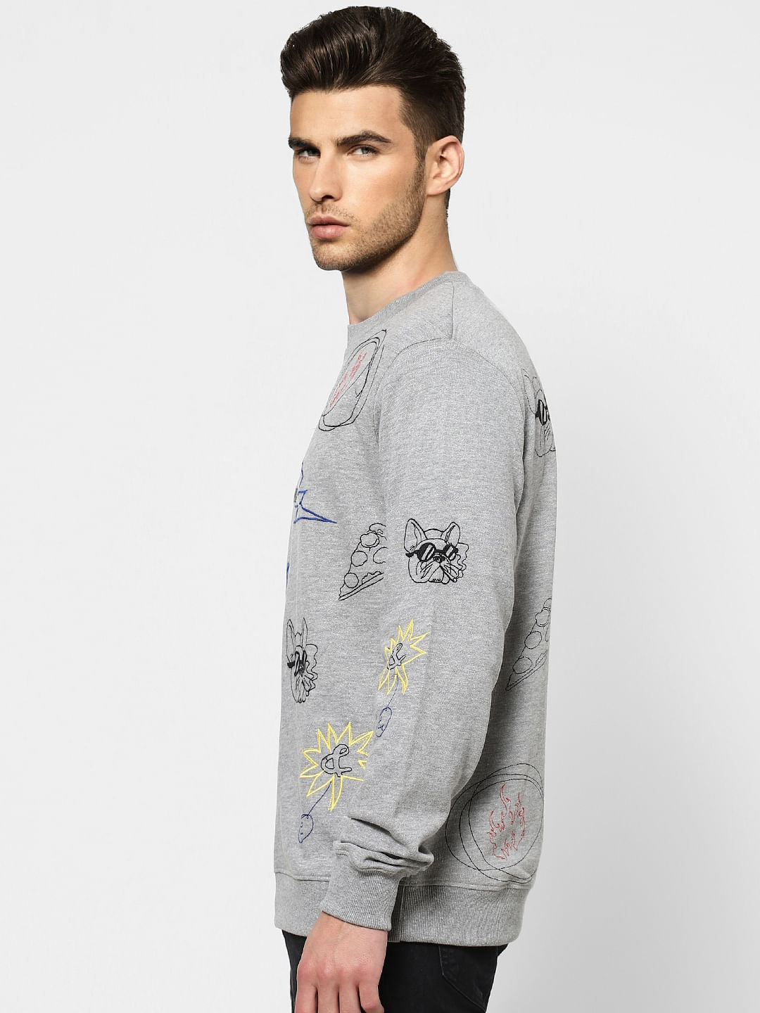 Grey Graphic Printed Sweatshirt