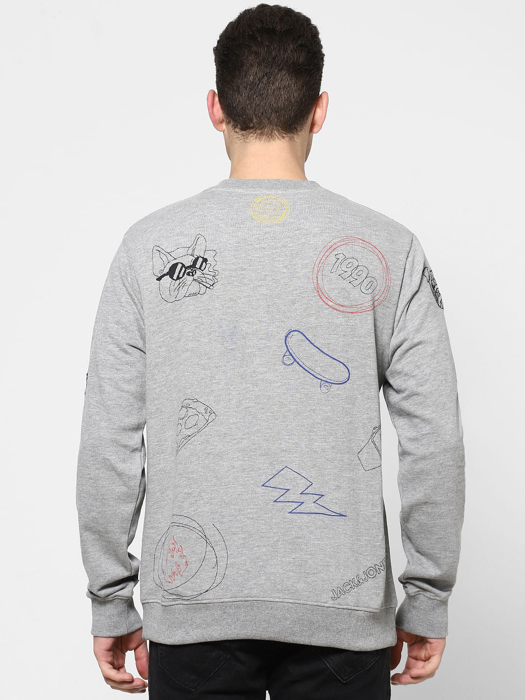 Grey Graphic Printed Sweatshirt