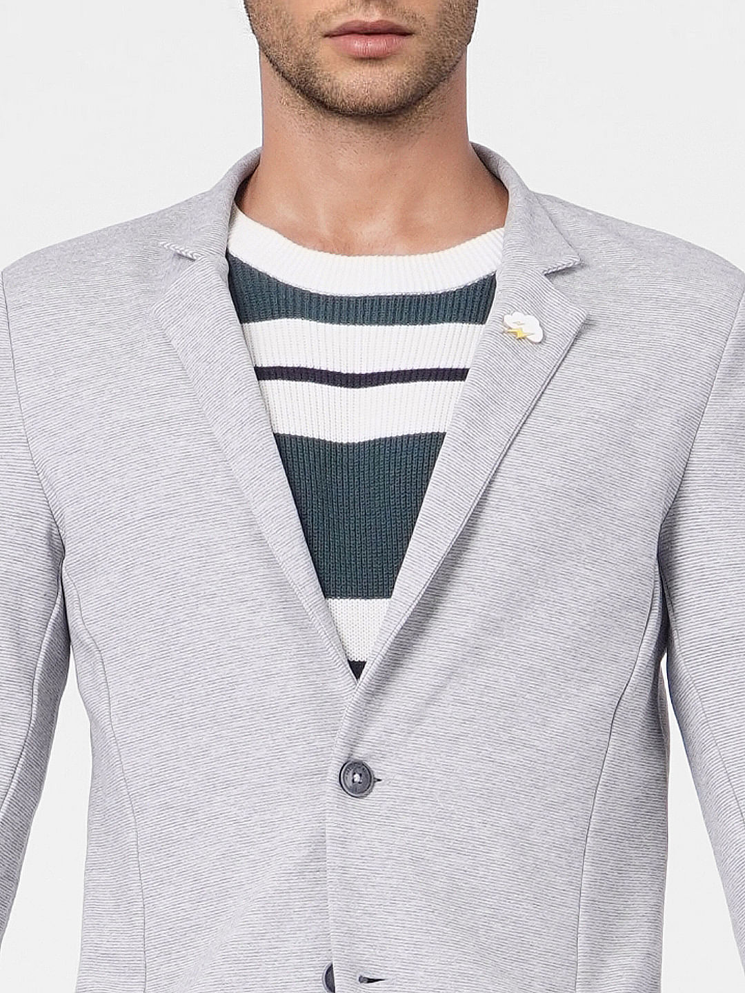Light Grey Knitted Blazer