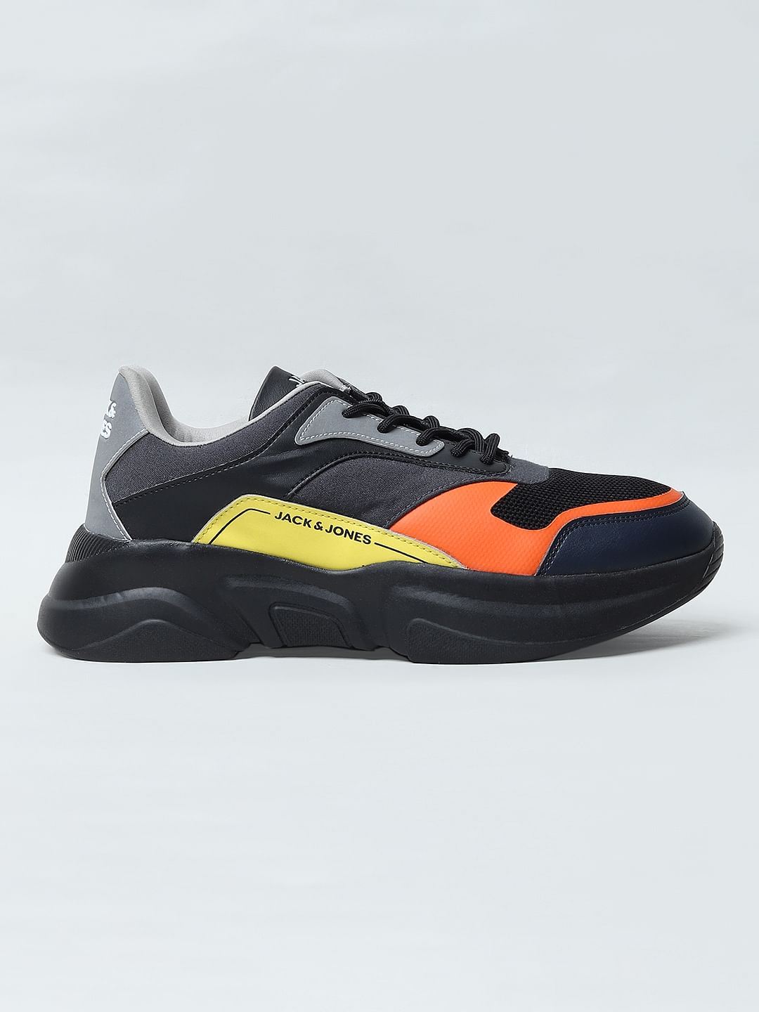 black Chunky Colourblocked Sneakers