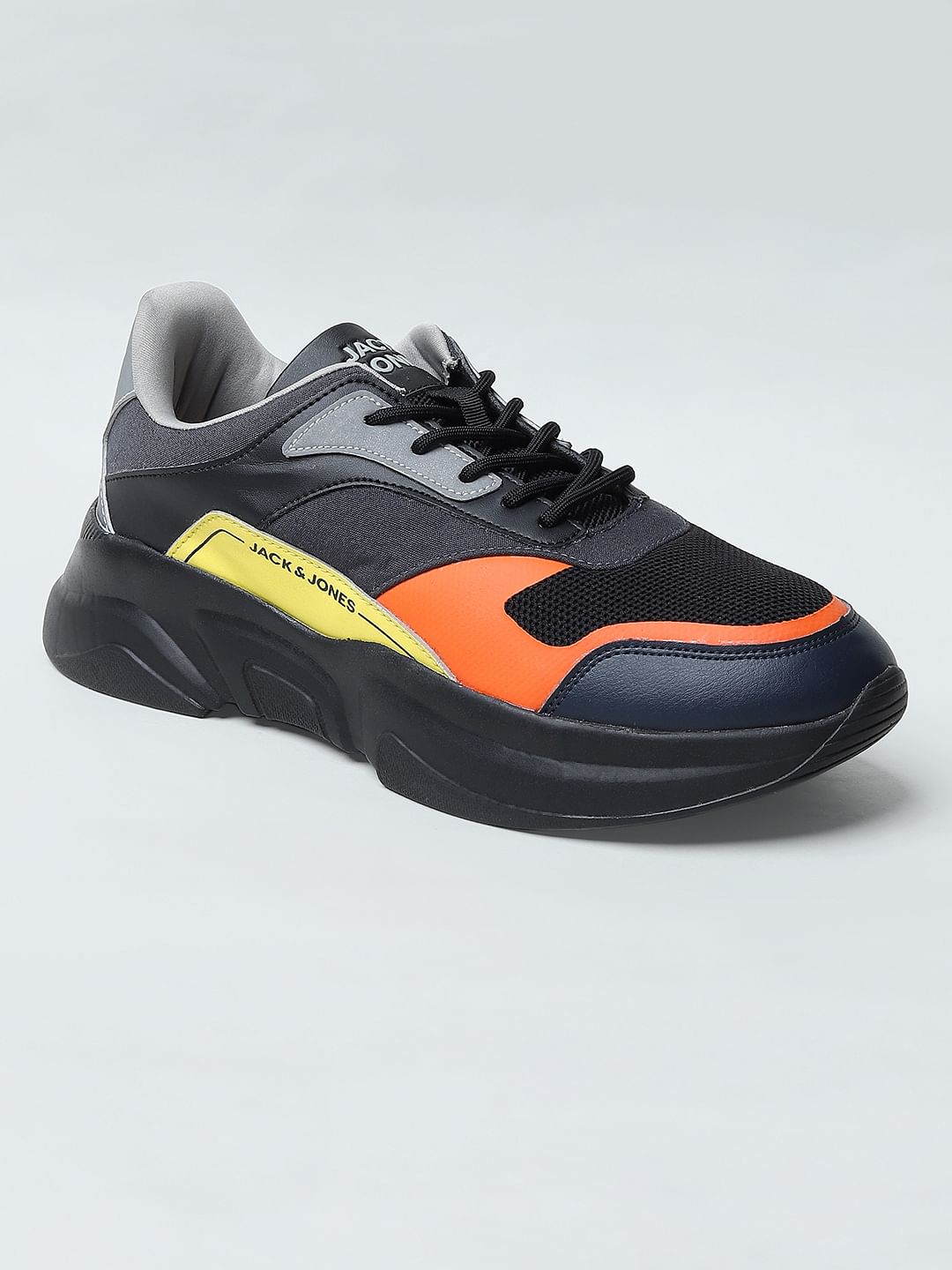 black Chunky Colourblocked Sneakers