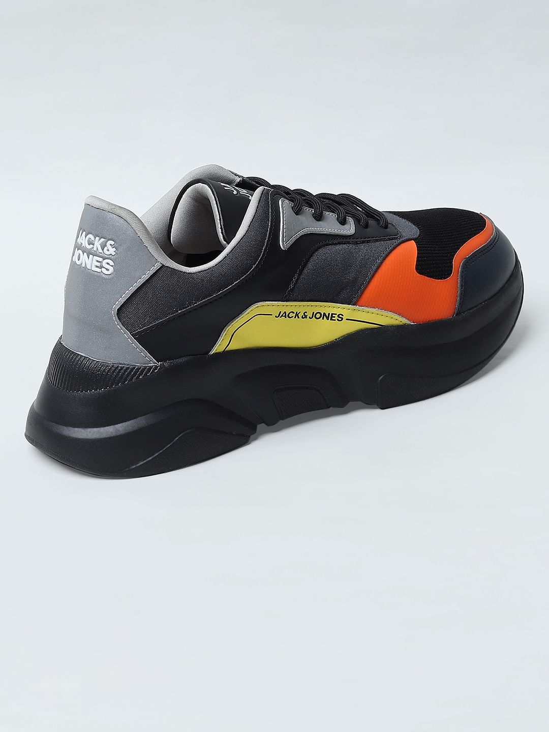 black Chunky Colourblocked Sneakers
